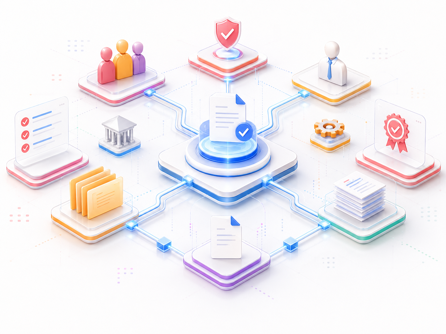 Certification projects, submissions, approvals, stakeholders and evidence collection flowing through the Ecoinch workflow platform.